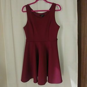 Maroon skater skirt dress